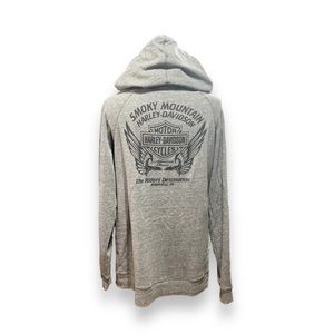 Harley Davidson Womens Hoodie Sweat Shirt XL Gray Logo Long Sleeve